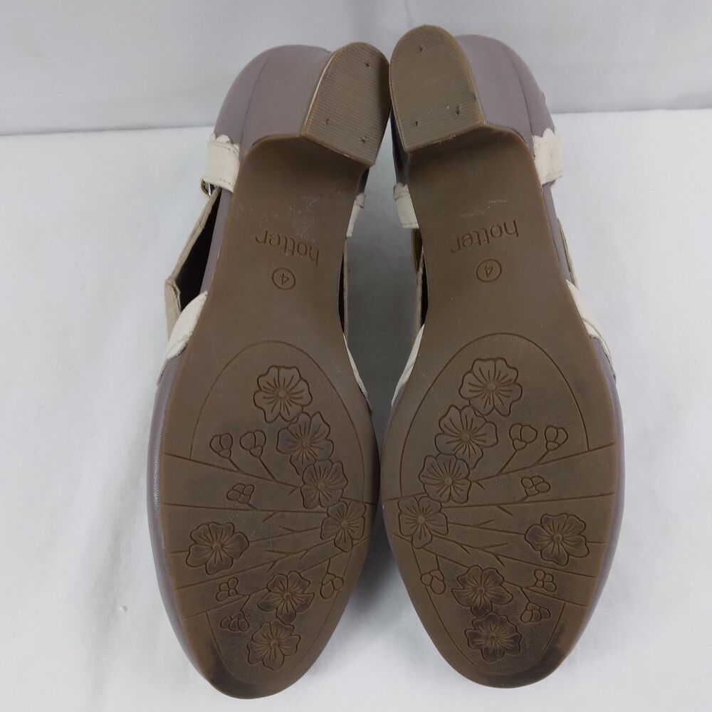 Hotter Women's 'Vivienne' Taupe T-Strap with French Heel Shoes Size UK 4 US 6 - Picture 9 of 13